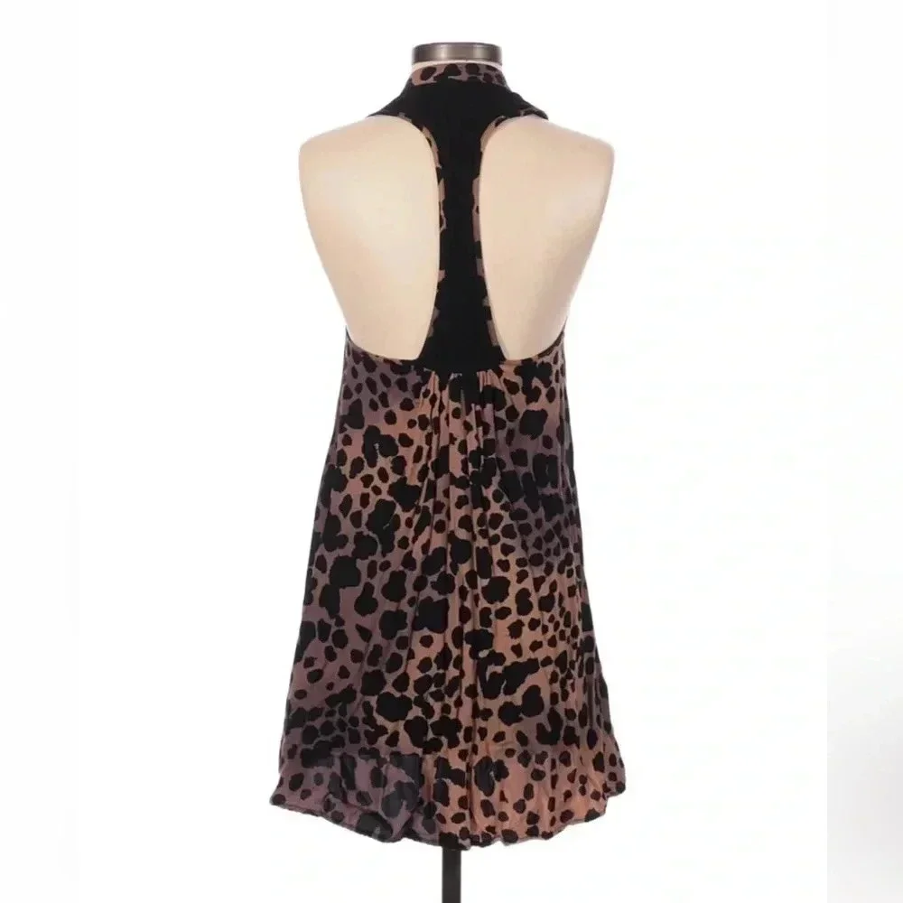 Vans | Chic Punk Leopard Print Button Down Razor Back High Low Blouse Size XS - Picture 3 of 3
